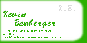 kevin bamberger business card